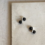 Black Onyx Bead Stacking Earrings