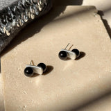 Black Onyx Bead Stacking Earrings