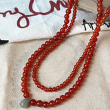 Natural Red Agate Beaded Necklace