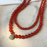 Natural Red Agate Beaded Necklace