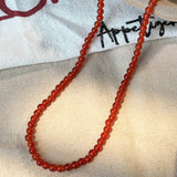 Natural Red Agate Beaded Necklace