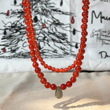 Natural Red Agate Beaded Necklace