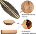 UCHAIUP Espresso Brown Wooden Balance Board Set 3-in-1 with Black Stripe | Maple Wood | Roller, Half Ball & Training Ball | 15mm Board